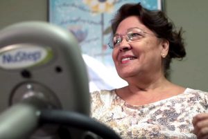 Senior residents at Casa da la Vista enjoy the NuStep