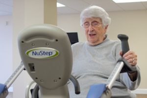 Shirley A. 85-year-old resident and NuStep user at Carlyle Place