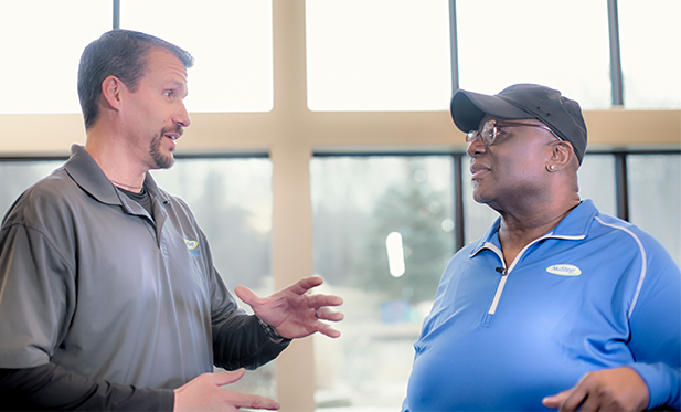 O'Neal Hampton losing weight with NuStep Trainer