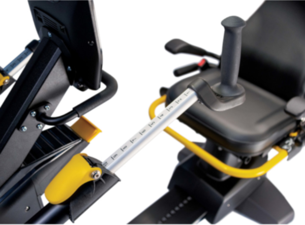 close up of adjustable hand and arm grips recumbent cross trainer stepper
